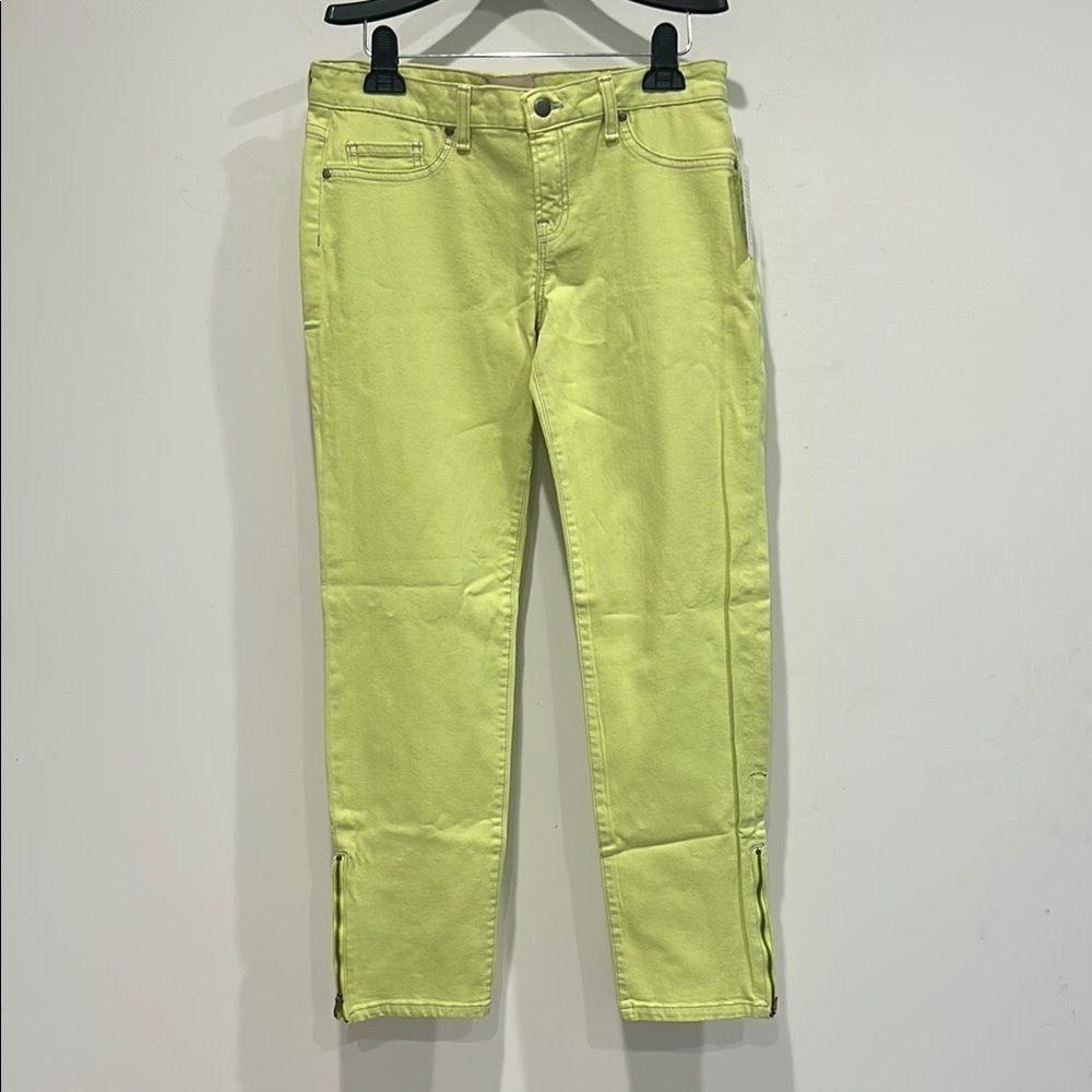 Chaser Lime Green Pants with Zipper Detail ankle straight leg women’s 30 new